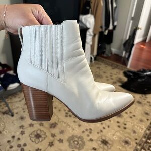 White backless boots